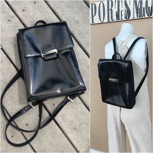 Vintage 90’s Black Rectangular Backpack | Y2K Square Backpack